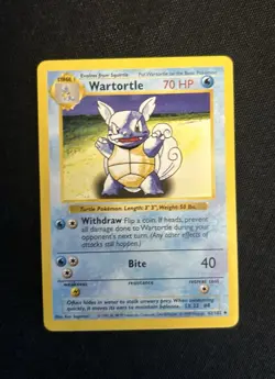 Pokemon TCG Wartortle Base Set, Shadowless Uncommon Card 42/102 LP - Image 1