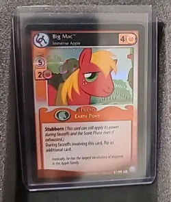 MY LITTLE PONY CCG GAME SINGLE FOIL CARD BIG MAC IMMENSE APPLE #199 UR MINT! - Image 1