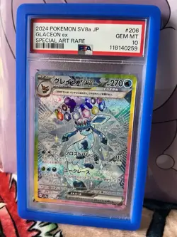 PSA 10 Glaceon ex SAR 206/187 sv8a Terastal Festival Japanese 2024 Pokemon Card - Image 1