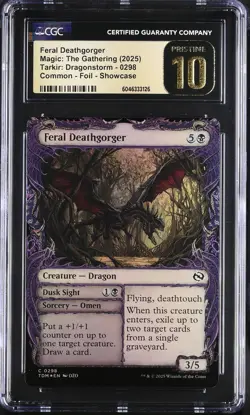 FERAL DEATHGORGER Tarkir: Dragonstorm Showcase Foil CGC Pristine 10 MTG - Image 1