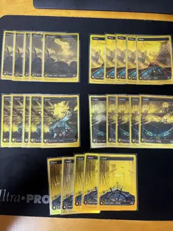 MTG Aetherdrift Basic Lands First-Place 25 sheets Full Art Set of 5 each Used - Image 1