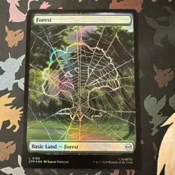 MTG, Forest FOIL (0193) Full Art Borderless Marvel's Spider-Man Foil Land - Image 1
