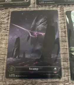 Galaxy Foil Lot 5 Lands EOE Mountain Plains Swamp Forest Island Borderless MTG - Image 5