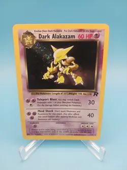 Pokemon Dark Alakazam MP/LP w/ SWIRL 1/82 Team Rocket Holo - Image 1