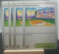 (4x) Lively Stadium 180/191 Surging Sparks Scarlet Violet Pokemon Trainer Mint - Image 1