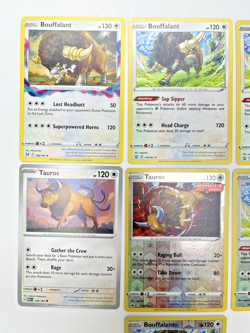 Pokemon Tcg Lot of 7 Tauros, Bouffalant Reverse Holo Common basic - Image 2