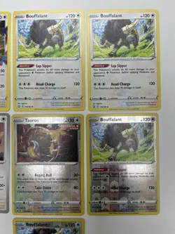 Pokemon Tcg Lot of 7 Tauros, Bouffalant Reverse Holo Common basic - Image 3