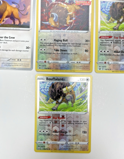 Pokemon Tcg Lot of 7 Tauros, Bouffalant Reverse Holo Common basic - Image 4