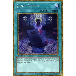 PGLD-EN007 Junk Puppet Gold Secret Rare Unlimited Edition Near Mint YuGiOh TCG - Image 1
