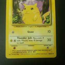 Pikachu 58/102 - Yellow Cheeks LP Non Holo - WotC Base Set Pokemon Card - Image 3