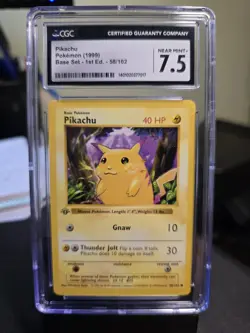 CGC 7.5 Pikachu 1999 Base Set Shadowless 58/102 Pokemon Card - Image 1
