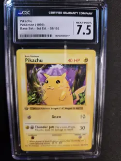 CGC 7.5 Pikachu 1999 Base Set Shadowless 58/102 Pokemon Card - Image 2