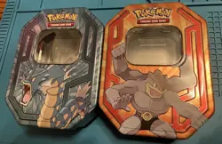Pokemon Gyarados & Machamp Card Tin Containers EMPTY - Image 1