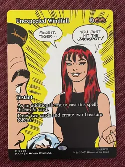 Unexpected Windfall #29 FULL ART NM/M MTG Spiderman Magic Card - Image 1