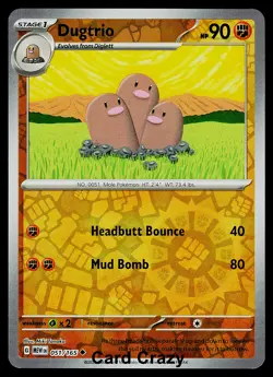 Dugtrio 051/165 SV: Scarlet & Violet 151 Reverse Holo Pokemon Card Near Mint - Image 1