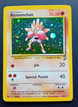 Pokemon Cards: Base set 2 Holo Rare: Hitmonchan 8/130 - Image 1