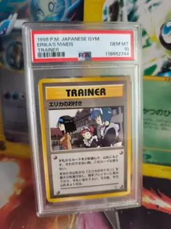 Pokemon Card Erika's Maids Waifu Leaders Stadium Japanese Gym heroes 1998 PSA 10 - Image 1