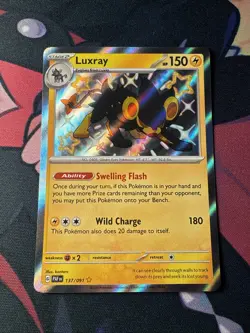 Pokemon TCG Luxray Scarlet & Violet Paldean Fates Holo Shiny Rare Card 137/091 - Image 1