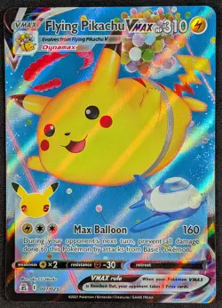 Flying Pikachu Vmax Celebrations Full Art Ultra Rare Pokemon Card 007/025 (NM) - Image 1