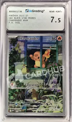 CARTA POKEMON CHARMANDER 044 BLACK STAR PROMO AIGRADING 7.5 GRADATA TCG CARD - Image 1