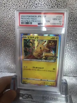 Pikachu Japanese PikaPika! Holo Promo Pokemon Card 124/S-P PSA 10 Gem Mint - Image 3