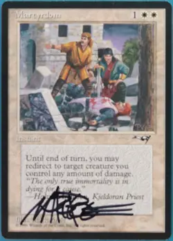 Martyrdom (B) Alliances NM White Common SIGNED MAGIC CARD (ID# 419181) ABUGames - Image 1