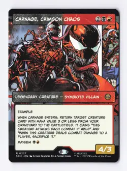 Carnage, Crimson Chaos (Borderless) 0227 (R) MTG Marvel's Spider-Man (SPM) - Image 1
