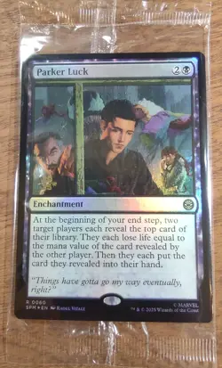 Prerelease FOIL PARKER LUCK mtg SEALED Spider-Man Rare PROMO - Image 1