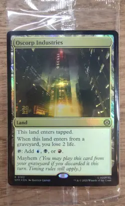 Prerelease FOIL OSCORP INDUSTRIES mtg SEALED Spider-Man Rare PROMO - Image 1
