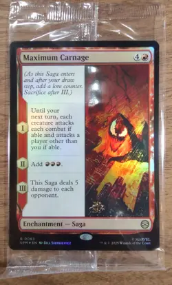 Prerelease FOIL MAXIMUM CARNAGE mtg SEALED Spider-Man Rare PROMO - Image 1