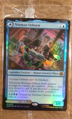 Prerelease FOIL NORMAN OSBORN // GREEN GOBLIN mtg SEALED Spider-Man Mythic PROMO - Image 1