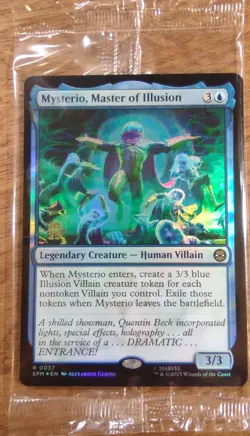Prerelease FOIL MYSTERIO, MASTER OF ILLUSION mtg SEALED Spider-Man Rare PROMO - Image 1