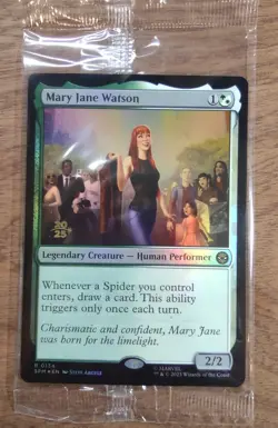 Prerelease FOIL MARY JANE WATSON mtg SEALED Spider-Man Rare PROMO - Image 1