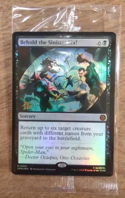 Prerelease FOIL BEHOLD THE SINISTER SIX! mtg SEALED Spider-Man Mythic PROMO - Image 1