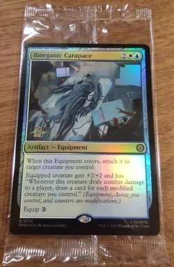 Prerelease FOIL BIORGANIC CARAPACE mtg SEALED Spider-Man Rare PROMO - Image 1
