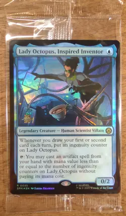 Prerelease FOIL LADY OCTOPUS, INSPIRED INVENTOR mtg SEALED Spider-Man Rare PROMO - Image 1