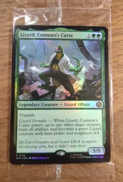 Prerelease FOIL LIZARD, CONNORS'S CURSE mtg SEALED Spider-Man Rare PROMO - Image 1