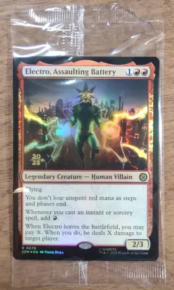 Prerelease FOIL ELECTRO, ASSAULTING BATTERY mtg SEALED Spider-Man Rare PROMO - Image 1