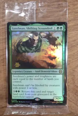 Prerelease FOIL SANDMAN, SHIFTING SCOUNDREL mtg SEALED Spider-Man Rare PROMO - Image 1