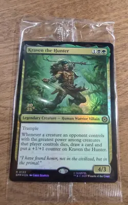 Prerelease FOIL KRAVEN THE HUNTER mtg SEALED Spider-Man Rare PROMO - Image 1
