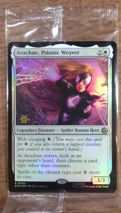 Prerelease FOIL ARACHNE, PSIONIC WEAVER mtg SEALED Spider-Man Rare PROMO - Image 1