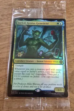 Prerelease FOIL JACKAL, GENIUS GENETICIST mtg SEALED Spider-Man Rare PROMO - Image 1