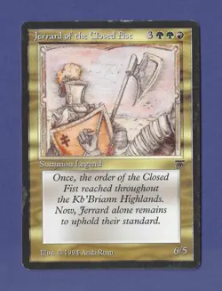 1994 Magic the Gathering - Jerrard of the Closed Fist - Summon - Legends MTG - Image 1