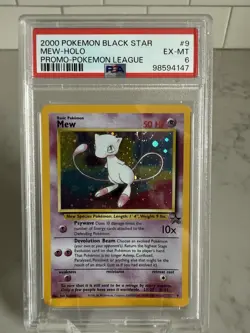2000 Pokemon Black Star Promo - Mew #9 Holo - PSA 6 EX-MT - Image 1
