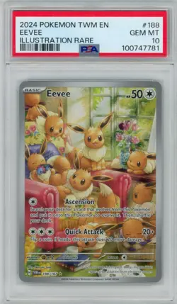 2024 Pokemon Twilight Masquerade Eevee 188/167 Illustration Rare PSA 10 - Image 1