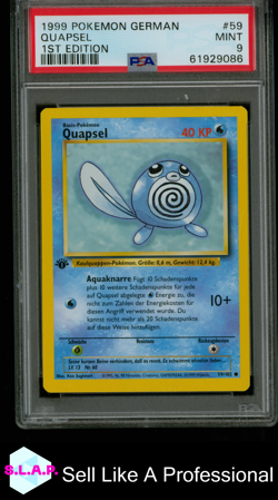 QUAPSEL 1ST EDITION POKEMON GERMAN 1999 59 PSA 9 - Image 1