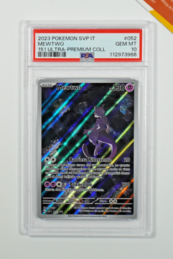 Pokemon PSA 10 Mewtwo #052 Promo Ultra Premium Collection 151 2023 Italiano - Image 1