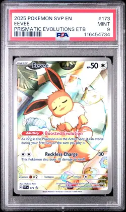 Pokemon Eevee 173 SVP en SV Black Star Promo 2025 Prismatic Evolutions ETB PSA 9 - Image 1