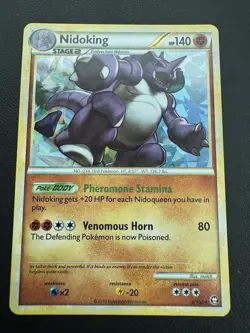 POKEMON TCG NIDOKING 6/102 HGSS TRIUMPHANT CRACKED ICE HOLO!! - Image 1