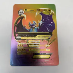 Mega Lunaia Ex Rainbow Foil Fan Art Card HP610 Mega Evolution Rule 🔥🔥🔥 - Image 1